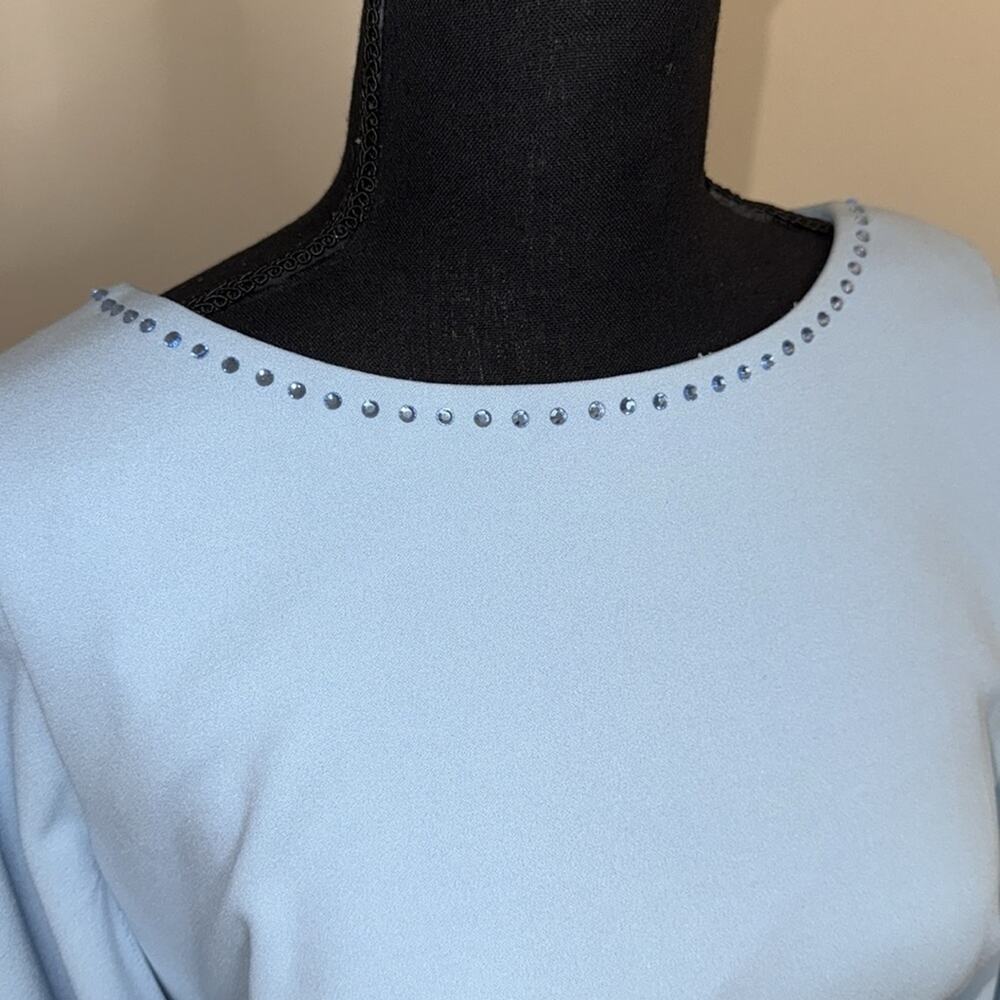 Calvin Klein Women's Cape Sheeth Flutter Sleeve Midi Dress Powder Blue Size 6 - Picture 6 of 11